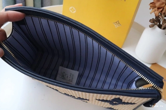 Affordable Raffia Pouch Toiletry Monogram VUITTON LOUIS 0806